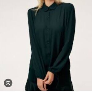 Aritzia Sunday Best Moll Button Up Blouse Peter Pan Collar Black